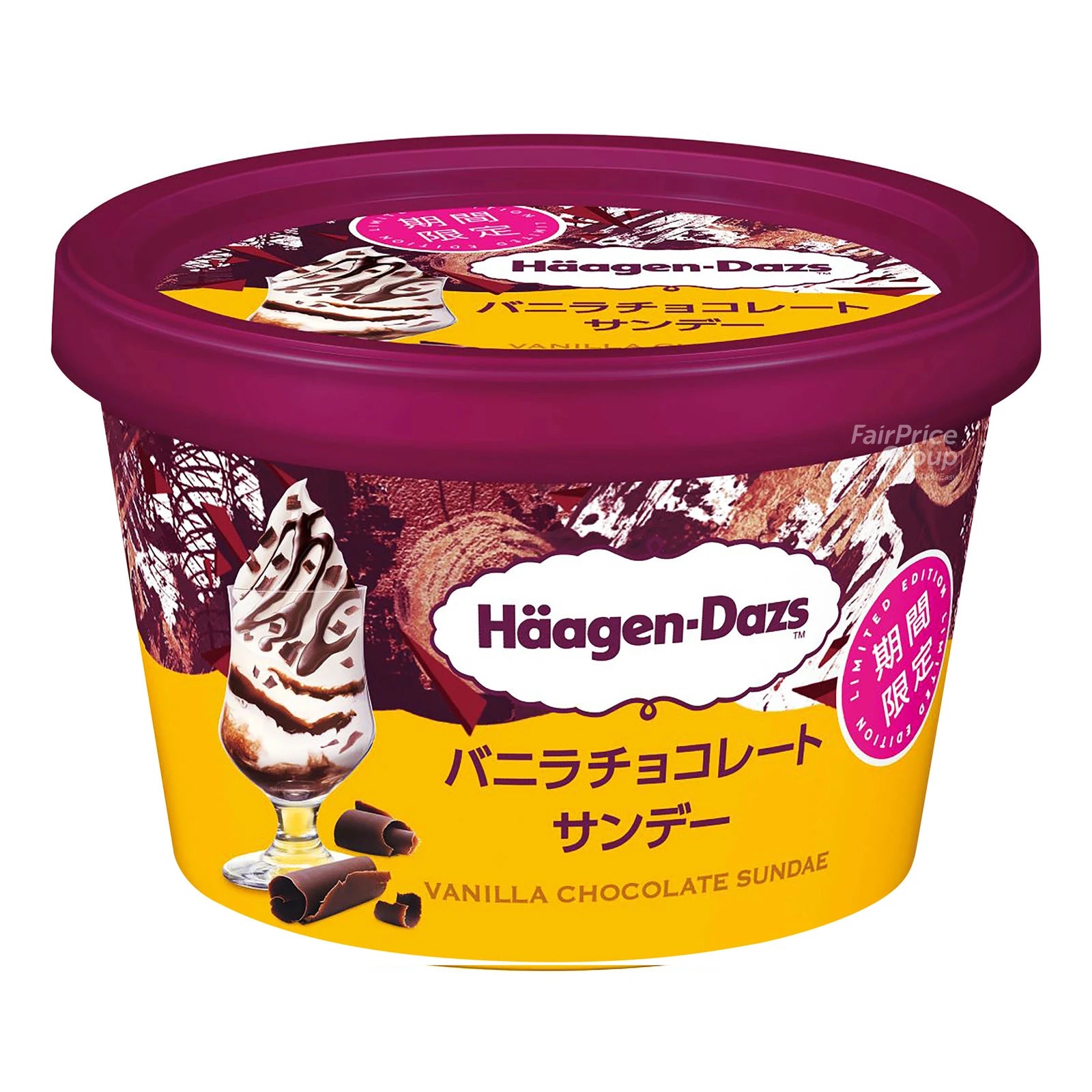 日本哈根达斯香草巧克力圣代口味迷你冰淇淋杯实物图