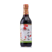 海天凉拌酱油500ml瓶装正面图，白色标签上印有凉拌菜插画和凉拌酱油字样。