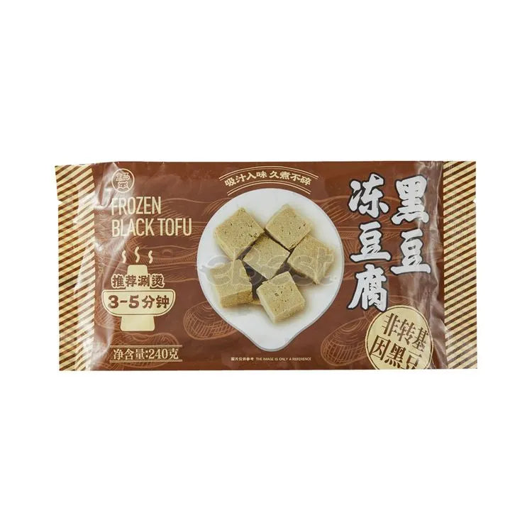 盒马黑豆冻豆腐 240g 包装正面，展示蜂窝状质地与品牌标识
