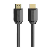 HP 惠普 HDMI 2.0 高清视频连接线，展示了两个带有 HP 标志和 HDMI 字样的 24K 镀金抗干扰接头。