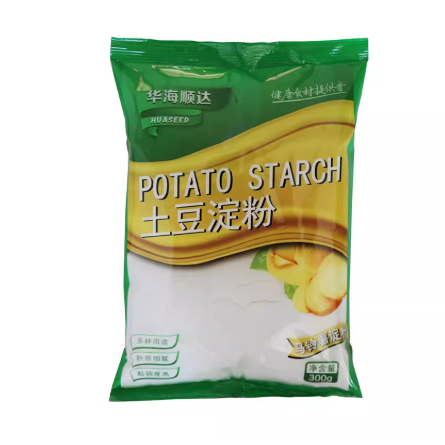 华海顺达土豆淀粉 300g 包装袋正面，白色背景展示产品品牌与规格信息。