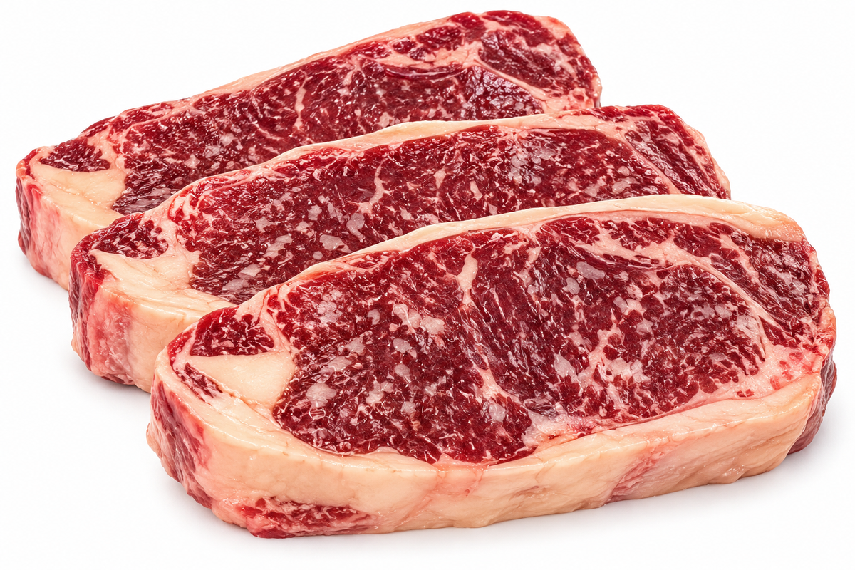 雪花西冷牛排 Marbled Sirloin Steak，约200g每片，油花丰富，肉质鲜嫩，Cozy Nook 锦东线上超市。