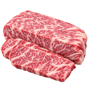 Stockyard Kiwami MB9+ 澳洲和牛胸口盖，整块牛肉与切片展示细密丰富的雪花油脂纹理