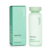 悦诗风吟绿茶平衡乳液 160ml 瓶身正面展示，白色简约包装