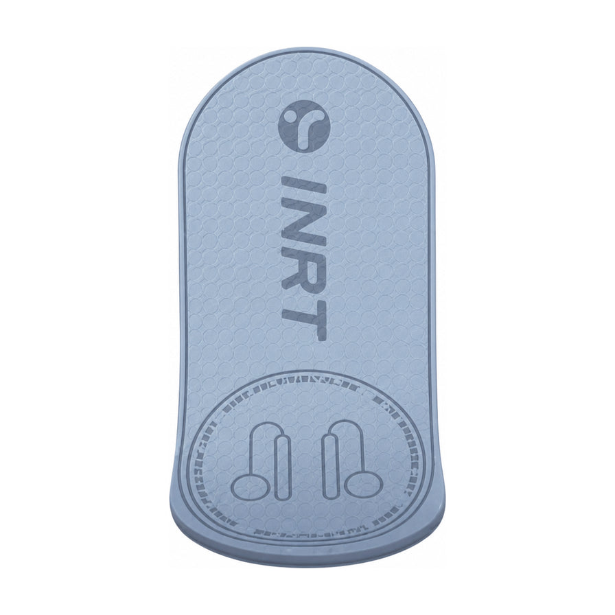 INRT 品牌灰色跳绳垫，表面带有防滑纹路和品牌 Logo，展示整体椭圆造型。
