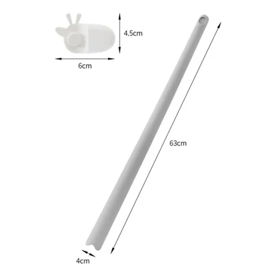日式长柄鞋拔尺寸标注图，显示鞋拔长度为63cm，宽度为4cm，底座尺寸为6cm乘4.5cm。