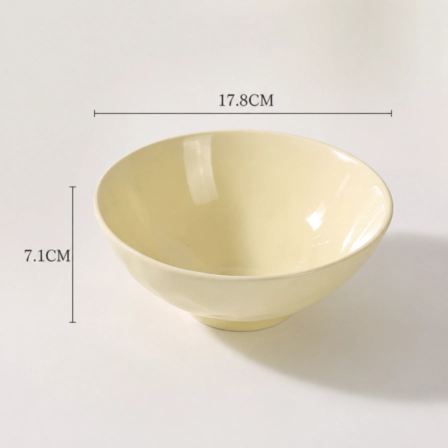 奶白色斗笠碗的尺寸标注图，显示直径为17.8cm，高度为7.1cm。