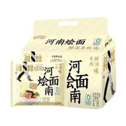 今麦郎拉面范河南烩面鲜汤羊肉味大包装，内含5袋装，包装上印有地道中华寻味标识。