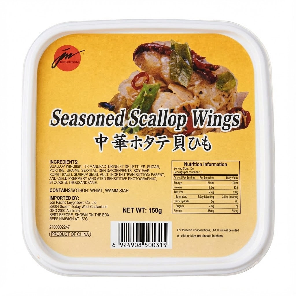 JUN 日式凉拌海贝丝包装正面，爽脆鲜甜的即食海鲜小菜