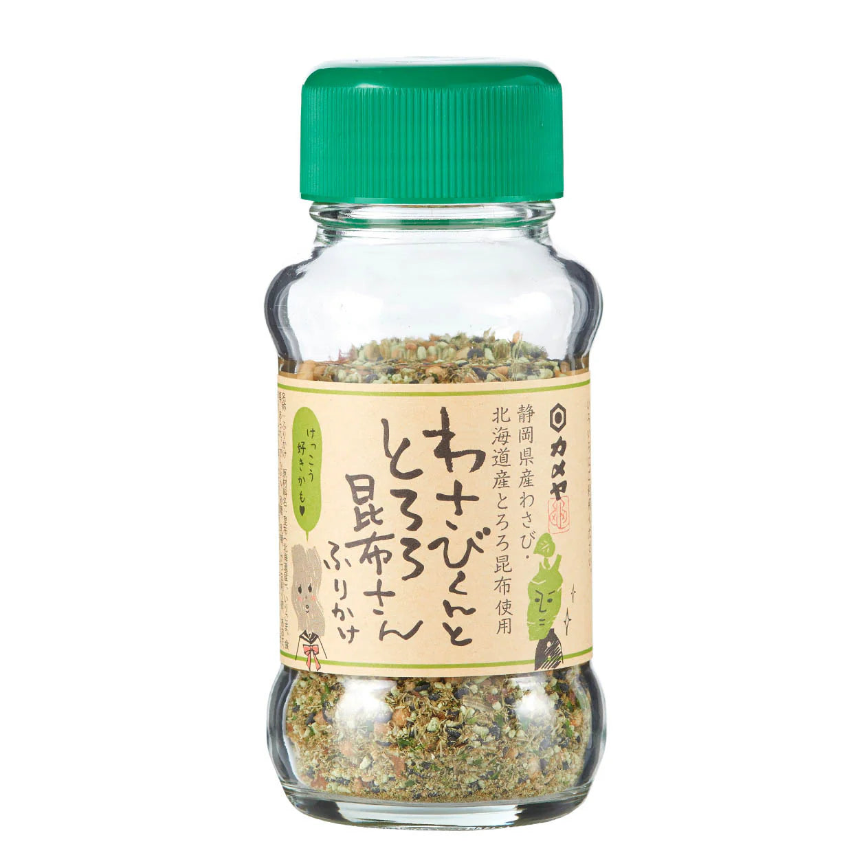 龟屋山葵昆布拌饭料 46g 包装正面，日式辛辣鲜香调味品