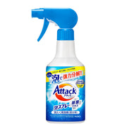 花王 Attack 衣领净去渍喷雾 300ml 瓶身正面图，白色瓶身配蓝色标签