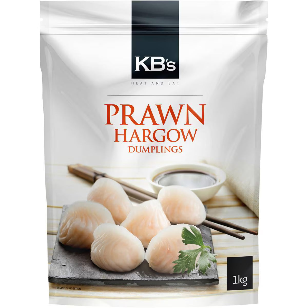 KB's 鲜虾虾饺皇近景，呈现半透明外皮和 Q 弹的整只虾仁。