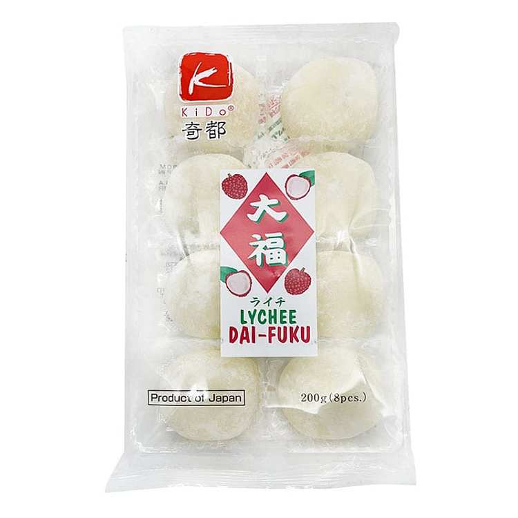 奇都日式大福荔枝味独立包装，软糯外皮包裹果香内馅