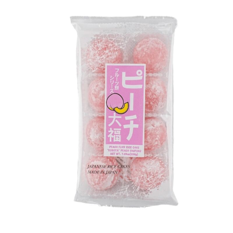 奇都日式大福水蜜桃味独立包装，粉嫩外皮透出淡淡桃香