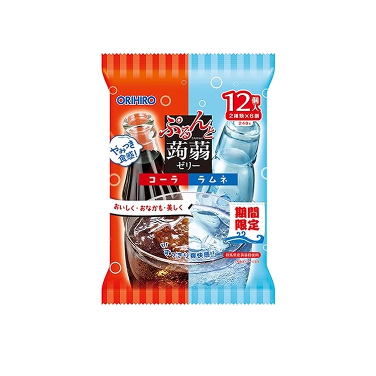 日本低卡蒟蒻果冻苏打水可乐口味双味组合展示