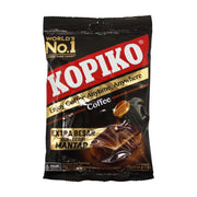 KOPIKO 经典咖啡味硬糖大包装，黑色包装袋上印有红色品牌标志和咖啡豆图案，标注为世界销量第一的咖啡糖。