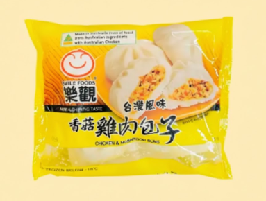 台湾乐观香菇鸡肉包子产品截图，展示包装外观与品名