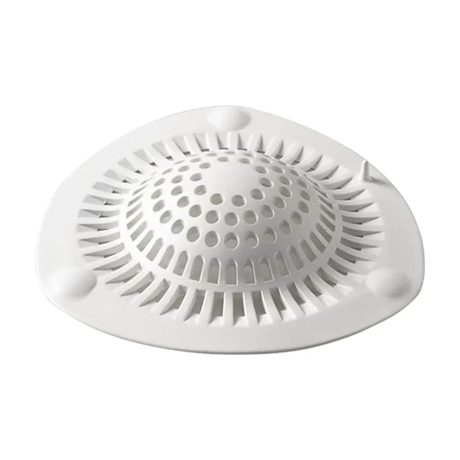 LEC白色圆形地漏过滤网S号，采用细密网格设计，用于拦截浴室毛发。
