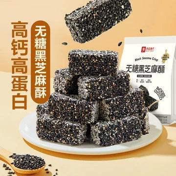 良品铺子无糖黑芝麻酥产品缩略图，展示独立小包装外观。