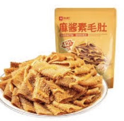 良品铺子麻酱素毛肚 105g 包装正面图，展示醇香麻酱风味素食零食外观