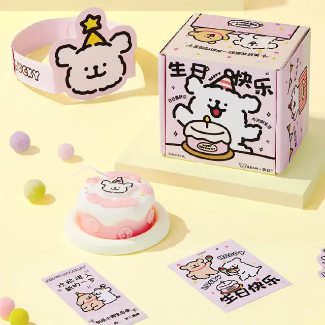 线条小狗香薰蜡烛细节展示图，呈现可爱造型与蜡体质感