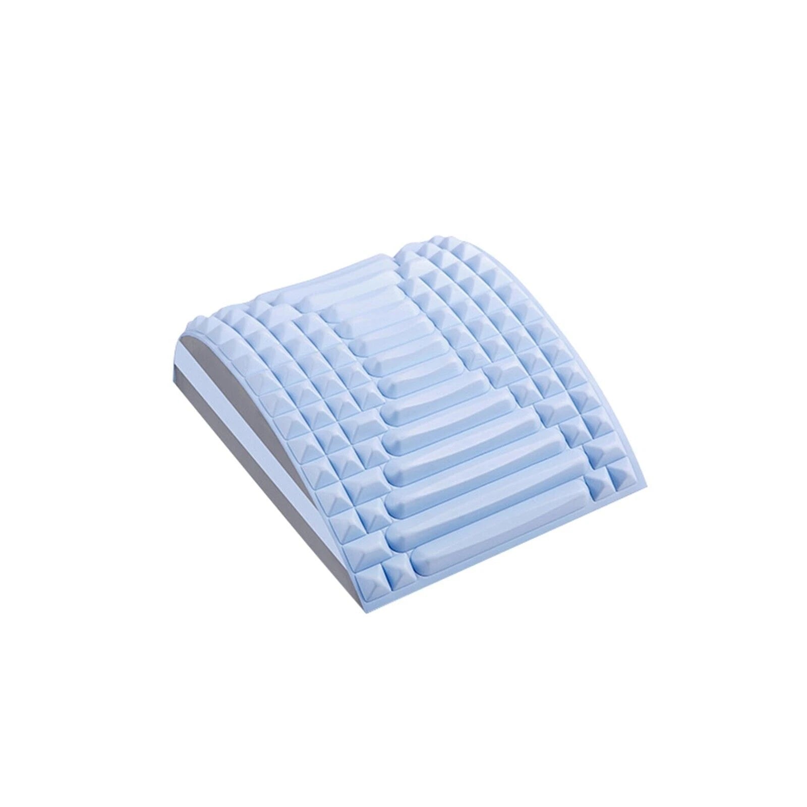 李宁腰椎舒缓器蓝色款，人体工学弧度帮助拉伸放松背部。