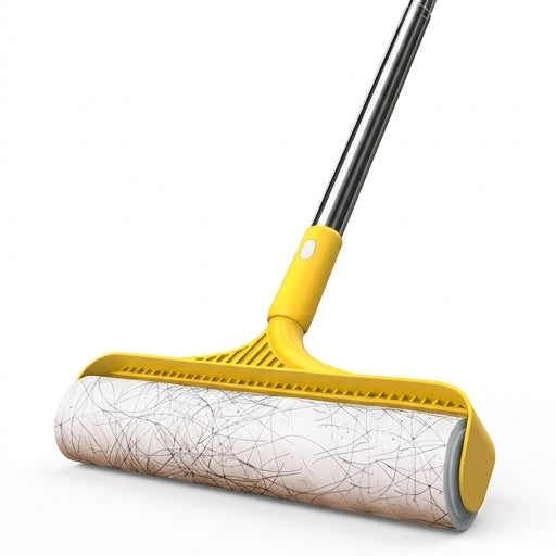 20CM 加大粘毛器伸缩杆清洁床铺地毯，无需弯腰轻松去除宠物毛发和灰尘