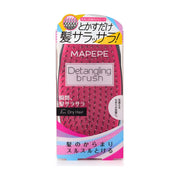 MAPEPE顺发梳正面包装图，粉色梳身搭配黑色梳齿，包装上印有Detangling Brush字样及日文说明。