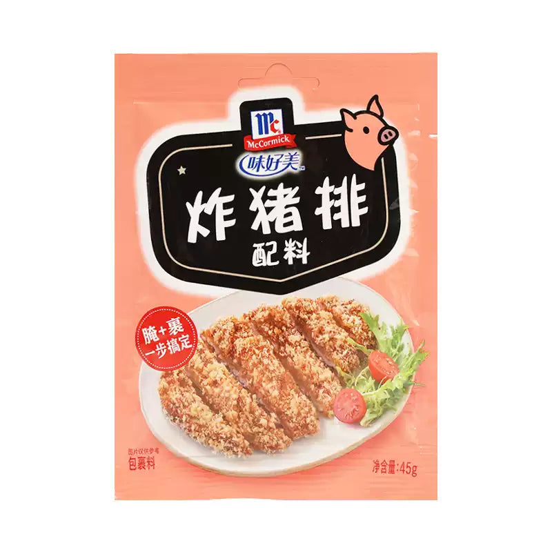 味好美日式炸猪排配料 45g 包装袋正面，展示品牌与产品名称