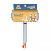 MEETQUACK 萌鸭手持粘毛滚筒正面图，展示卡通小鸭造型手柄与清洁滚轮细节。