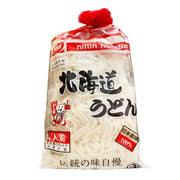 Nittin 北海道风乌冬面 800g 独立包装正面图，展示四包一人份小袋装设计