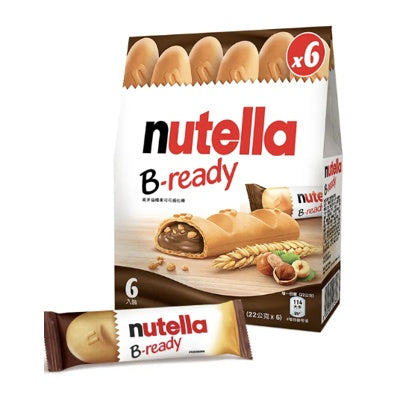 Nutella B - ready 能多益榛果可可威化棒 6 支装正面包装图
