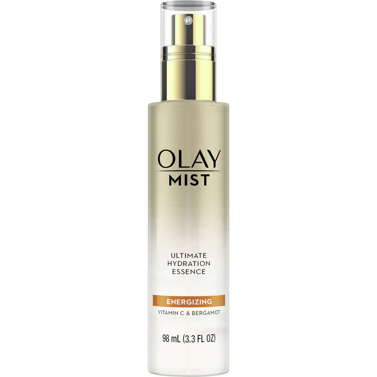OLAY 活力保湿精华喷雾瓶身正面图，白色瓶身搭配品牌标识