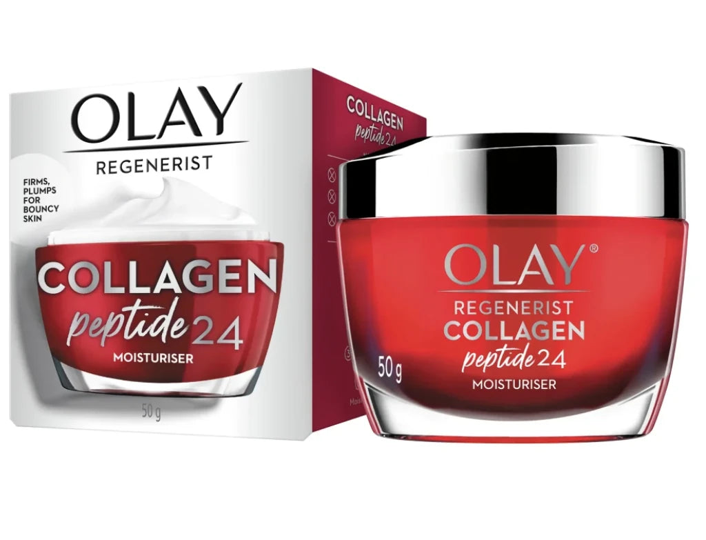 OLAY Regenerist 胶原肽 24 倍护面霜 50g 红色瓶身正面展示
