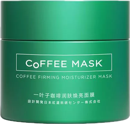 一叶子咖啡因润肤焕亮面霜 50g 正面包装图，展示品牌 Logo 与产品名称