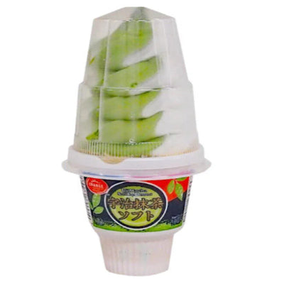 Orange 宇治抹茶软冰淇淋 150ml 单杯装正面图，展示绿色杯身与独立包装细节