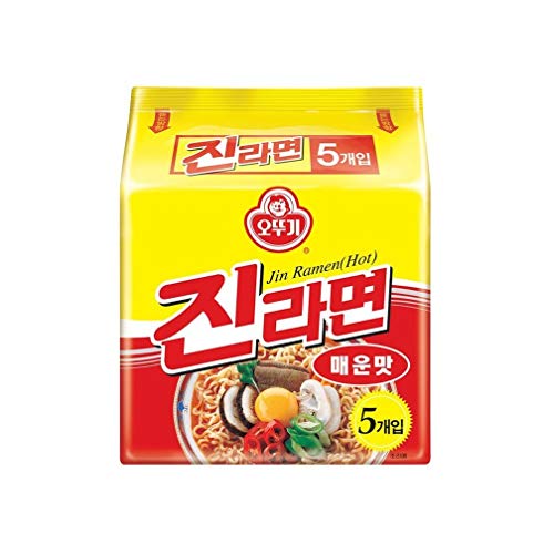 韩国不倒翁金拉面麻辣红色包装单袋正面特写