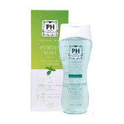 PH Japan Premium 女性私处天然草本清洁护理液薄荷味，包含150ml透明瓶装及绿色外包装盒，展示薄荷叶图案。