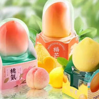 福满多 3D 仿真水果冰淇淋全家福，包含桃子、芒果和柠檬造型，色彩鲜艳逼真