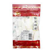 钎诚精选河南淮山80g透明袋装，可见内部洁白规整的干山药片，包装上有营养成分表和产品信息。