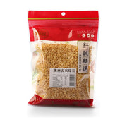 钎诚精选澳洲去衣绿豆375g袋装，透明包装展示金黄色去皮绿豆，配有营养成分表和条形码。