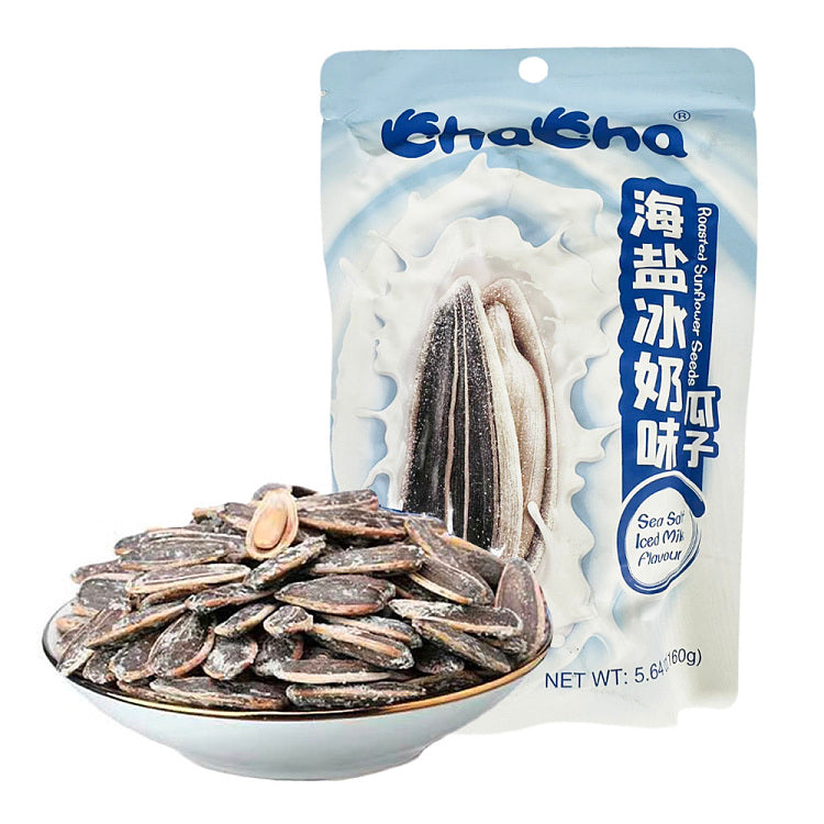 恰恰海盐冰奶味瓜子，清新配色包装展示新口味