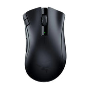 Razer 雷蛇 DeathAdder V2 X HyperSpeed 炼狱蝰蛇 V2 X 极速版无线鼠标俯视图，展示黑色人体工学外壳、滚轮及雷蛇标志。