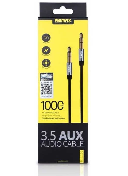 REMAX 3.5mm AUX 音频线 100cm 车载音频连接线
