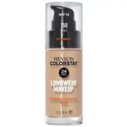 露华浓 Colorstay 24 小时持妆粉底液瓶身正面图，色号 150 Buff，适合混合及油性肌肤