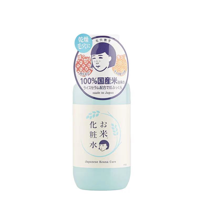 石泽研究所毛穴抚子大米化妆水 200ml 瓶身正面图，白色瓶身印有品牌和产品名称