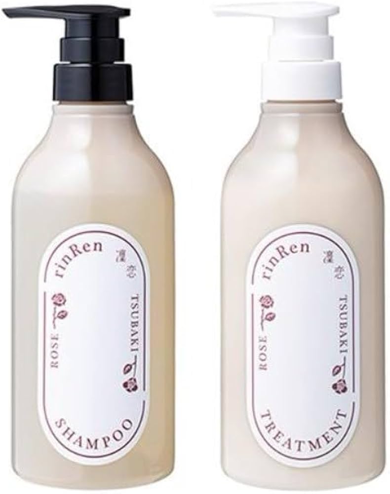 凛恋洗护套装组合图，左侧为黑色泵头洗发水，右侧为白色泵头护发素，展示两瓶并列外观。