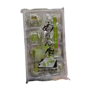 皇族蜜瓜大福8粒装，透明包装展示绿色软糯大福，带有蜜瓜图案和日文标识。