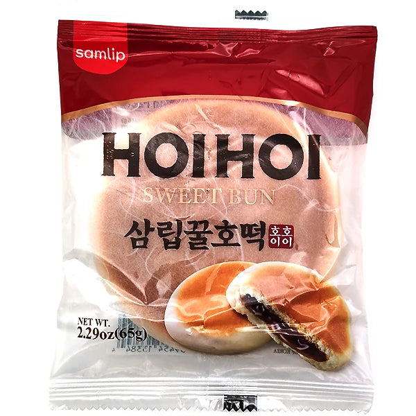 Samlip HOI HOI 蜂蜜糖馅甜饼包装正面图，展示韩式流心面包产品外观