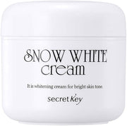 密钥 Snow White 素颜霜白色管身包装正面图，展示品牌与产品名称